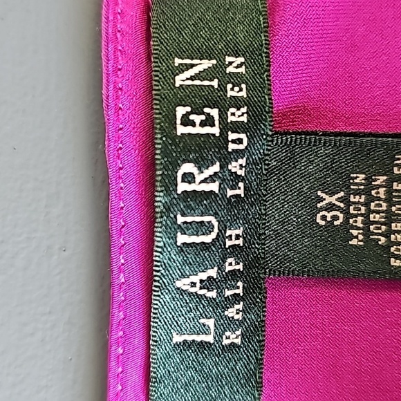Lauren Ralph Lauren women's 3X sleevless top Fusha color small key hole in front - Picture 6 of 9